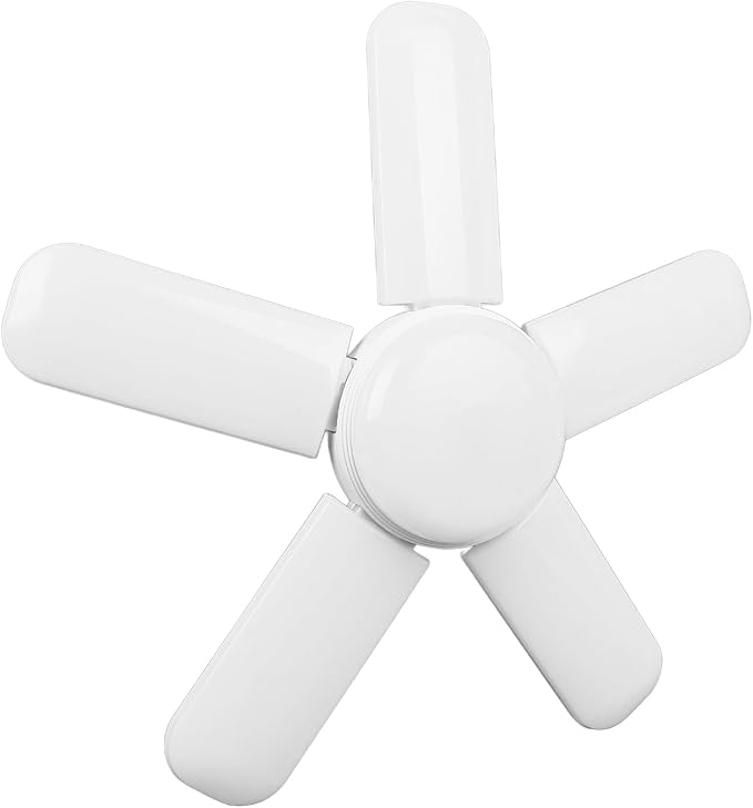 LED Garage Light, 5-Blade Plastic Garage Light Voice Control for Home