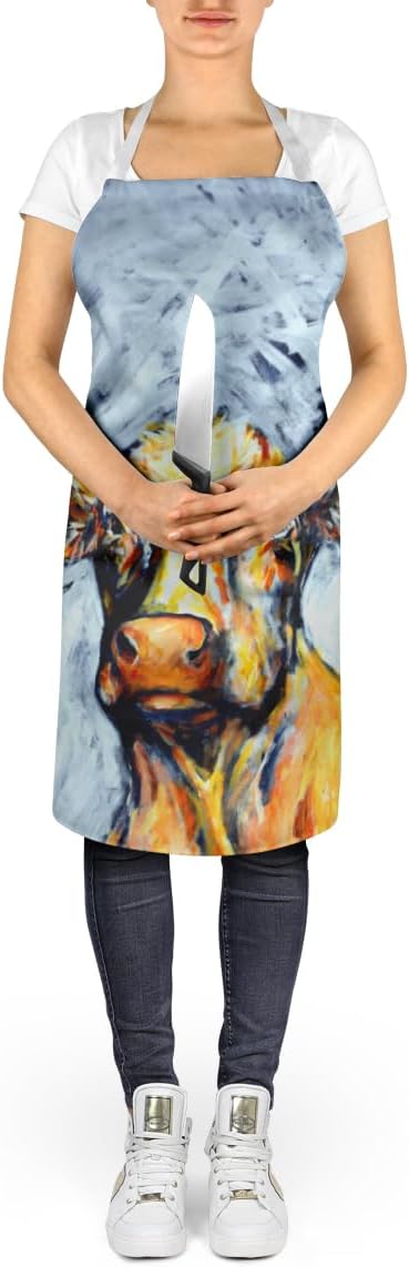 Caroline's Treasures Moo Cow Apron Cooking Kitchen Server Baking Crafts Gardening for Adult Women Men, Unisex, Large, Multicolor