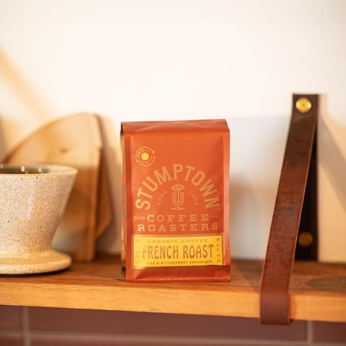 Stumptown Coffee Roasters, Dark Roast Organic Whole Bean Coffee - French Roast 12 Ounce Bag with Flavor Notes of Clove and Bittersweet Chocolate (Pack of 2)