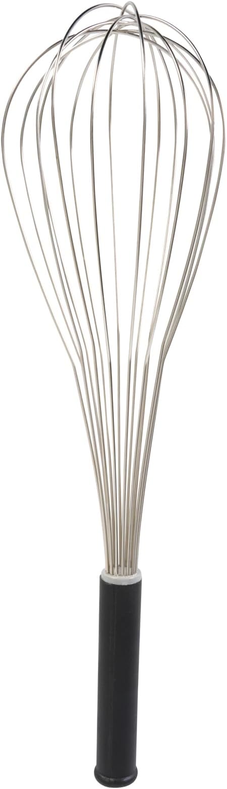 Restaurantware Met Lux 18 x 5 Inch Baking Whisk 1 Piano Whisk With Ergonomic Handle - Dishwashable Won't Corrode Stainless Steel Whisk For Whipping Baking Or Cooking