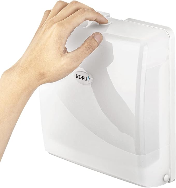 EZbrnd Wall Mount SLIMFOLD Hand Towel Dispenser for Kitchen/Washroom/Office/RV/Airbnb, Pearl White, 3210-EZ