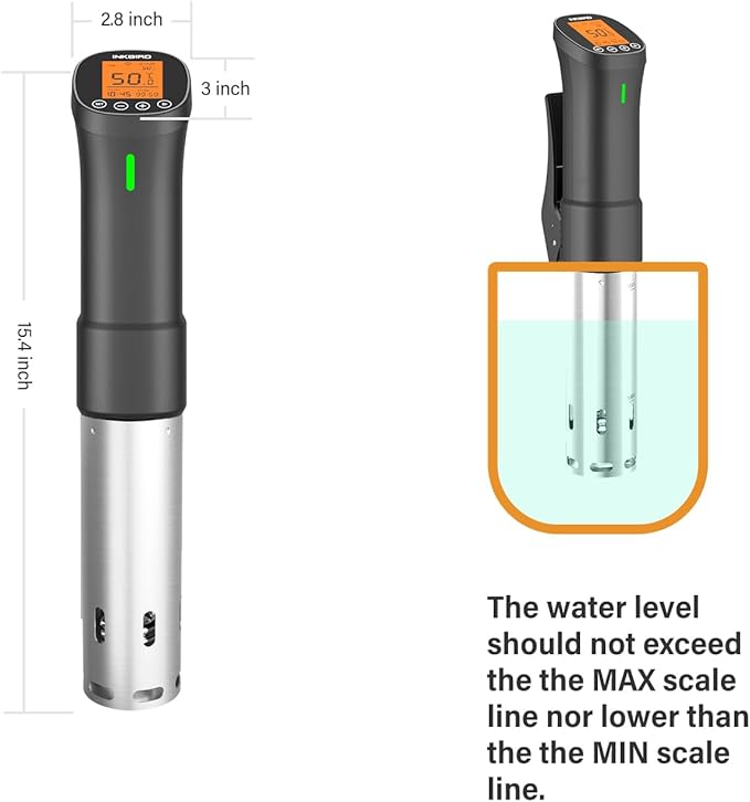 INKBIRD 2.4G Wifi Sous Vide Cooker ISV-200W, 1000W Sous Vide Machine, Remote Control Immersion Circulator with APP Recipes Timer Alarm Mobile Notification 3D Water Heating Ultra-Quiet