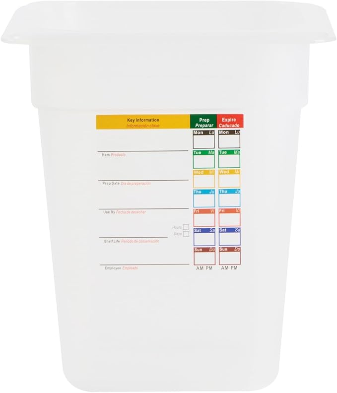 Restaurantware Food Storage Container 10 Pack of 6.8 x 6.2 x 7.8 Inches Plastic Stackable Storage Box White Reusable Label Container Dishwasher Safe For Restaurants And Kitchens