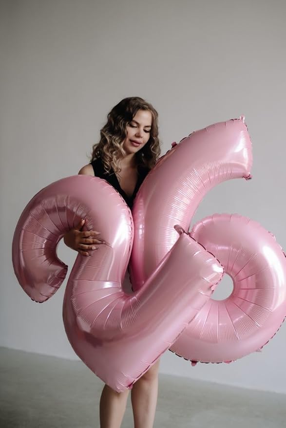 Balloon Numbers 40Inch, Pastel Pink Number 19 Balloons Birthday Decoration for Men & Women, Foil Pastel Pink Party Decorations for Birthday Wedding Engagement Memroial Day's