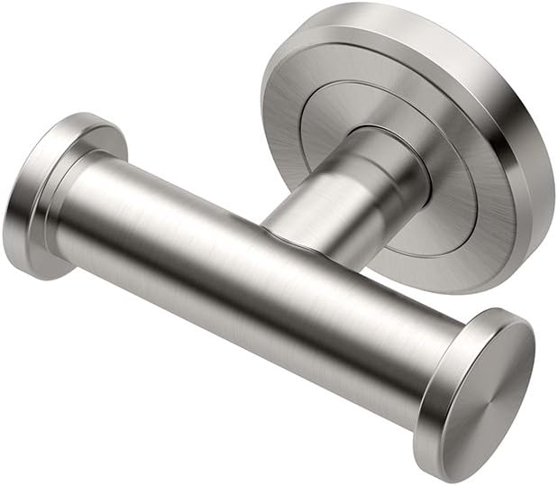 Gatco 4295A Latitude II Double Robe Hook | Wall-Mounted Bathroom Hook for Towels & Robes | Premium Metal, Satin Nickel Finish