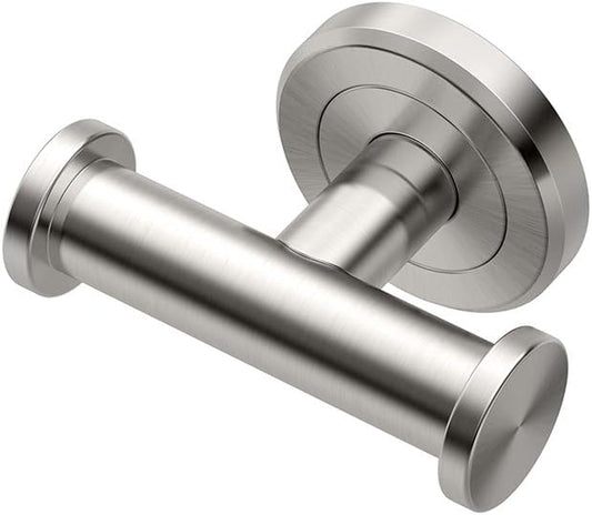 Gatco 4295A Latitude II Double Robe Hook | Wall-Mounted Bathroom Hook for Towels & Robes | Premium Metal, Satin Nickel Finish