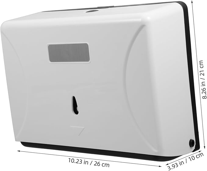 SOLUSTRE Wall-Mounted Paper Towel Dispenser High Capacity Holder for Bathroom Kitchen Office Commercial Spaces Touchless Design White Finish Accommodates Paper Towels