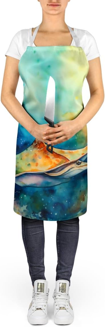 Caroline's Treasures Sting Ray Apron Cooking Kitchen Server Baking Crafts Gardening for Adult Women Men, Unisex, Large, Multicolor