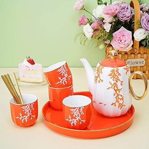 Tea Set Cups and Mugs Home Nordic Teapot Living Room Ceramics Water Fixture Five-Piece with Tray Teaware Sets