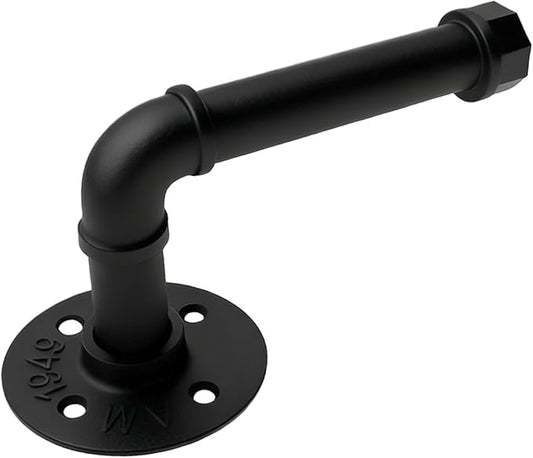 Wall Mount Industrial Paper Towel Holder, Heavy-Duty Retro Country Duct Roll Holder for Kitchen, Bathroom, Bedroom, and Outdoor Use, Black, 8 Inch (1 Pack)