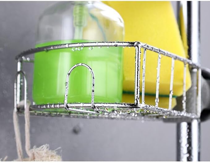 LABRIMP Stainless Steel Faucet Drain Rack Sponge Holder Soap Shelf for Kitchen Sink - Easy Installation Clamp Design for Organized Storage