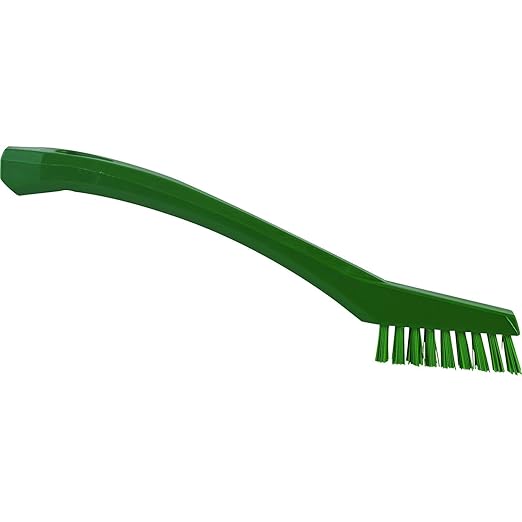 Vikan 44012 Brush,Detail,Stiff,9" x .5",PP/PBT,Green