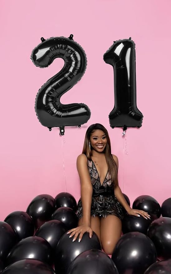 Numbers 9 Balloons Black Party Decorations for Women Men, 40 In Big Balloons for Engagement, Wedding, Celebration Party, Graduations, Photo Shoot