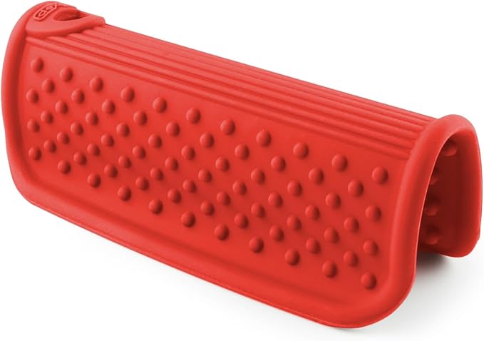 Dexas Silicone Pot Handle Holder, Heat Resistant Non Slip Grip for Hot Cookware Handles, Dishwasher Safe Kitchen Accessory, Red