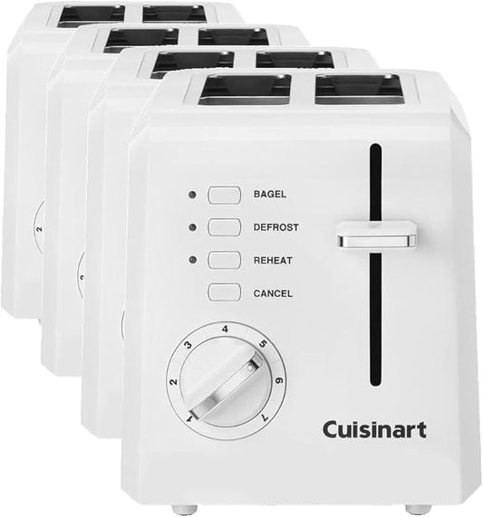 Cuisinart 2-Slice Toaster,Compact,White,CPT-122,(Pack of 4)
