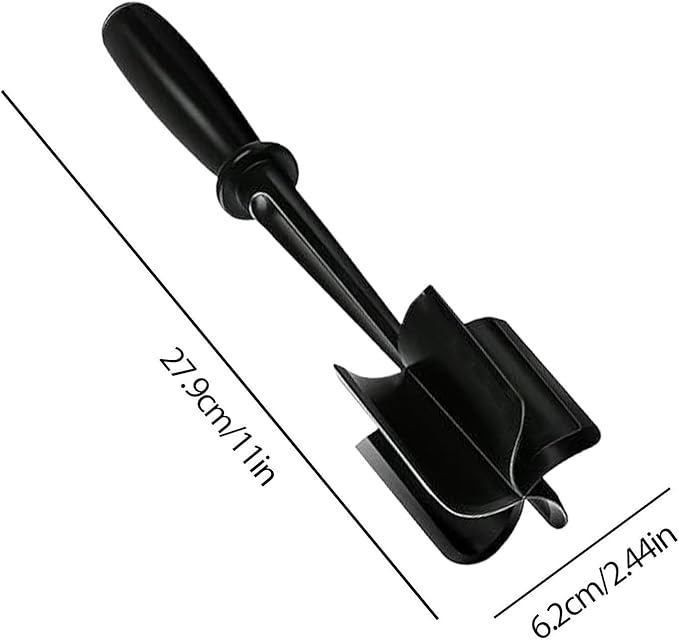 Meat Masher Tool, Food Press Fixture, Ergonomic Chopper with Compact Build, Kitchen Accessory with Reliable Details, 10.98x2.44x2.44 inches Household Equipment, Cooking Organizer for Apartment Home