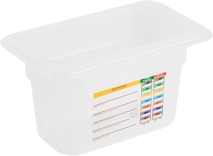 Restaurantware Food Storage Container 10 Pack of 6.8 x 4.2 x 3.9 Inches Plastic Stackable Storage Box White Reusable Label Container Dishwasher Safe For Restaurants And Kitchens