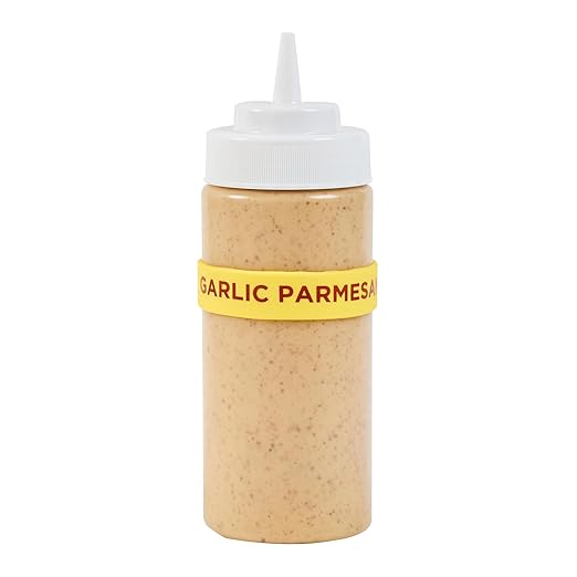Restaurantware Silicone Squeeze Bottle Band 10 Count 2.75 Inch Dishwasher Safe Condiment Identification Band, Garlic Parmesan Yellow Non-Slip Band for Condiment Labeling at Restaurants, Food Trucks