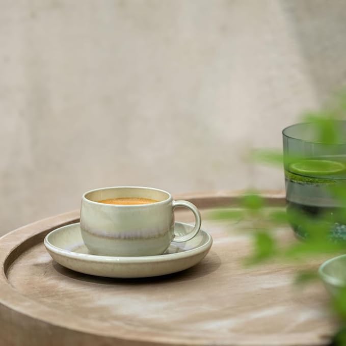 like. by Villeroy & Boch Perlemor Alga espresso cup saucer, 12 cm Ø, green