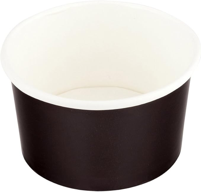 Coppetta 3 Ounce Paper Cups, 50 Durable To Go Cups - Lids Sold Separately, Disposable, Black Paper Dessert Cups, Freezable, For Cafes And Restaurants - Restaurantware