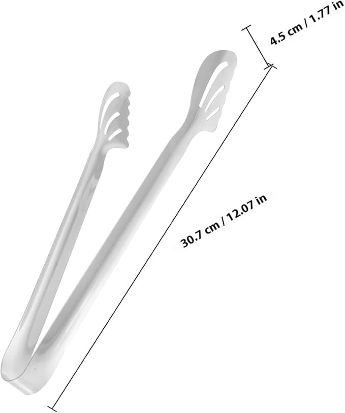 Yardwe Stainless Steel Large Buffet Tongs Heat-resistant Kitchen Food Serving Clamps for Bread, Dessert, and Steak Cooking Tools Reusable Kitchen Utensils for Bbq and Baking