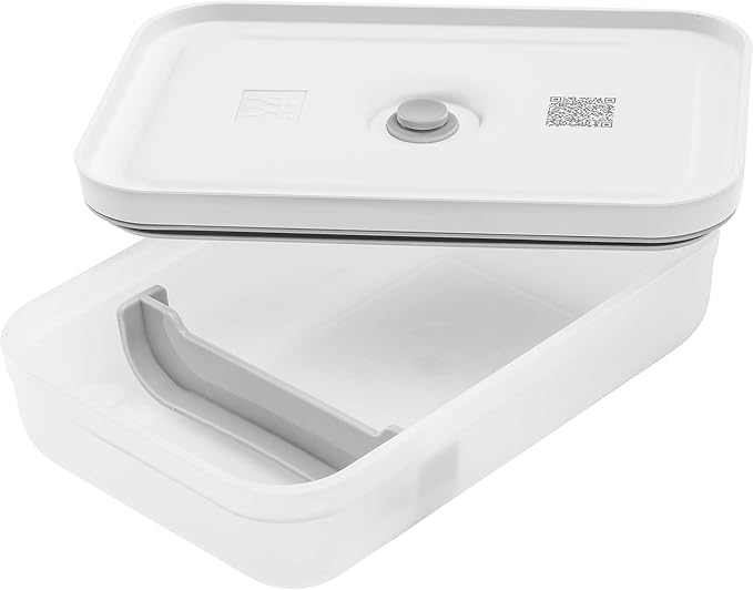 ZWILLING Fresh & Save Plastic Flat Lunch Box, Airtight Container, Meal Prep, BPA-Free, Grey, Semitransparent - Large