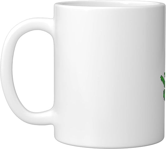 Art Alien Peace Sign UFO Ceramic Mug, White