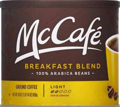 McCafe Breakfast Blend,Light Roast Ground Coffee,30 oz Canister,(Pack of 2)