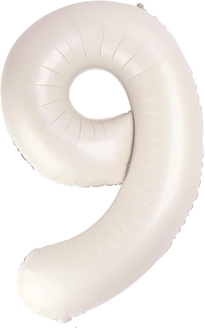 40 Inch Beige Numbers 9 Balloon, Balloons Decorations for 9 19 90 Birthday Party, Engagement, Wedding, Graduations, Photo Shoot Supplies