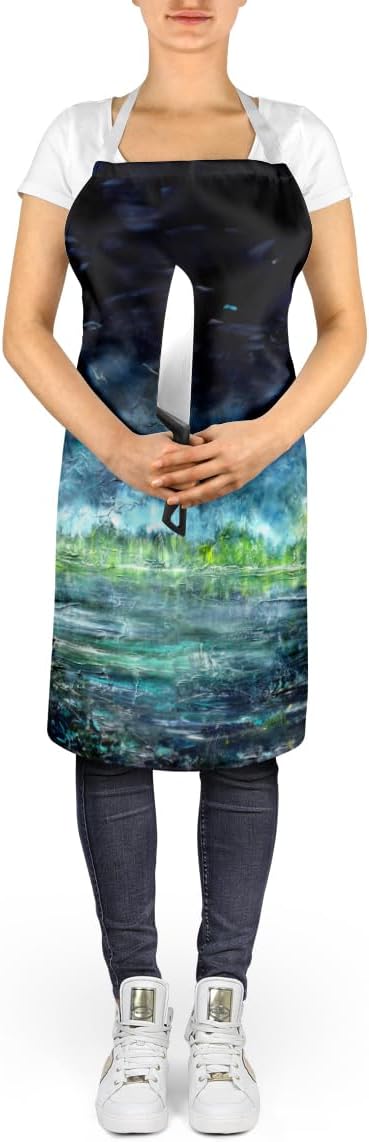 Caroline's Treasures By The Moonlight Apron Cooking Kitchen Server Baking Crafts Gardening for Adult Women Men, Unisex, Large, Multicolor