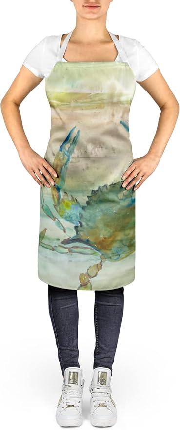 Caroline's Treasures SC2013APRON Blue Crab Sunset Apron Cooking Kitchen Server Baking Crafts Gardening for Adult Women Men, Unisex, Large, Multicolor