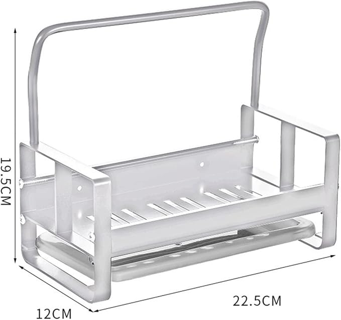 Kitchen Storage Rack Sponge Holder Kitchen Sink Caddy Rack Organizer Storage Rack with Drain Tray Soap Sink Drain Rack Kitchen Accessories Storage Shelves (Color : Gold) (Gold)