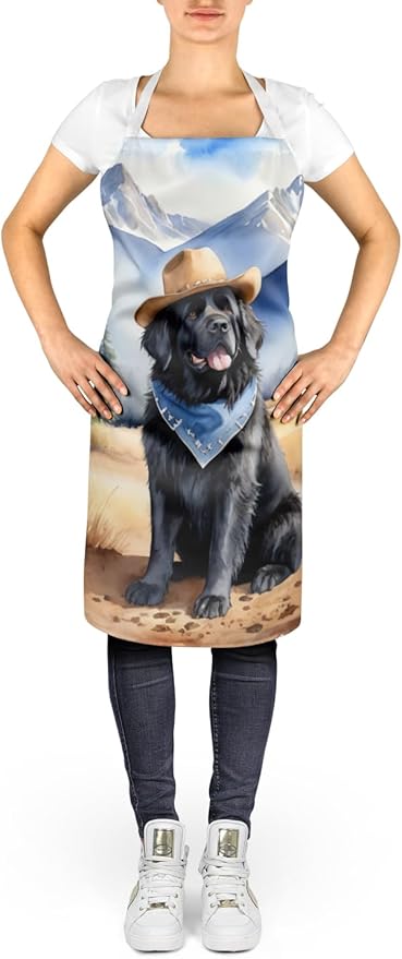 Caroline's Treasures Newfoundland Cowboy Welcome Apron Cooking Kitchen Server Baking Crafts Gardening for Adult Women Men, Unisex, Large, Multicolor