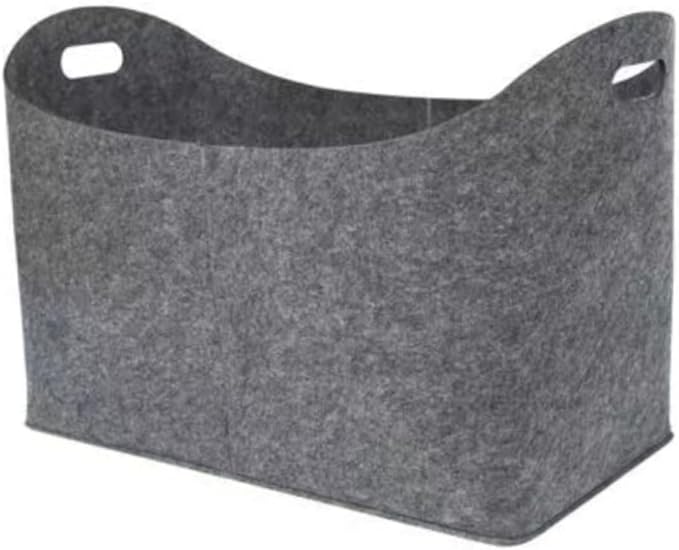 Felt Bags Firewood Basket with Handles Felt Log Storage Basket for Shopping Newspapers GreyDecor