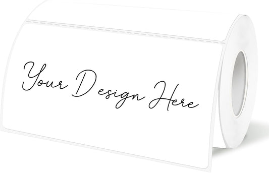 White Thermal Labels 2x4 Inch, Direct Thermal Stickers Label, Self-Adhesive Thermals Printer Sticker Labels, Water & Oil Resistant & Anti-Scratch, Perforation Line Design- 200Pcs