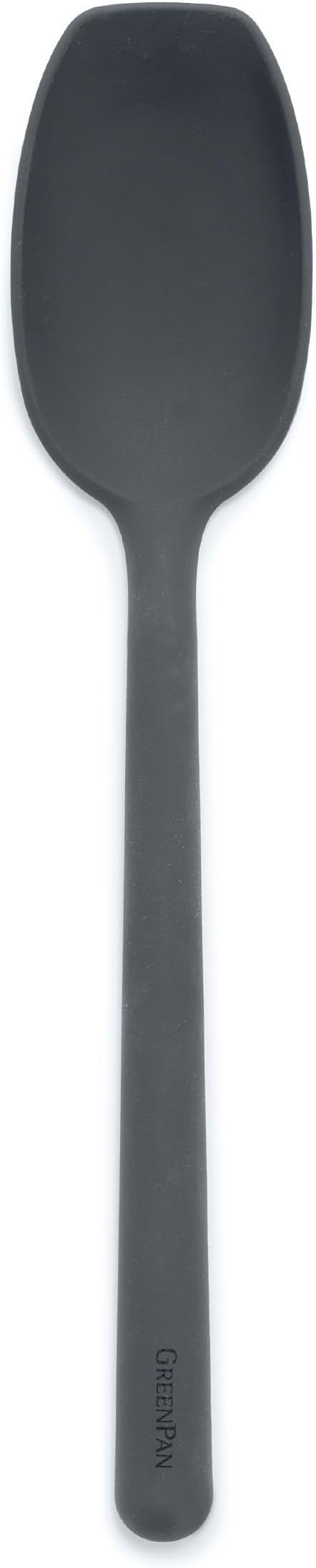 GreenPan Platinum Silicone Flat Head Spoon, Mixing Stirring Serving, Cooking Kitchen Utensil, Flexible Rubber Nonstick Cookware, Steel Core, Anti-Slip & Heat-Resistant, BPA-Free, Dishwasher Safe, Gray