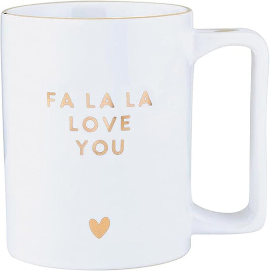 Santa Barbara Design Studio Holiday Ceramic Mug with Gold Foil Detail, 16-Ounces, Love You