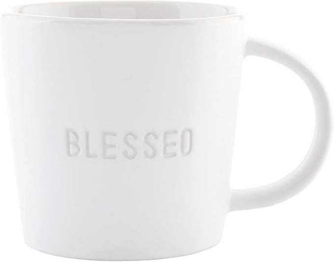 Santa Barbara Design Studio Gift Coffee Mugs Tall Debossed Matte Ceramic Coffee or Tea Cup, 14-Ounce, Blessed