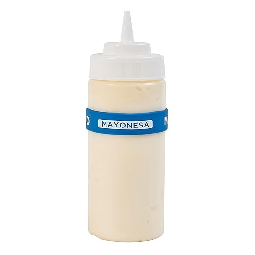 Restaurantware Silicone Squeeze Bottle Band 10 Count 2.75 Inch Dishwasher Safe Condiment Identification Band, Mayo Blue Non-Slip Label Band for Condiment Labeling at Restaurants, Food Trucks