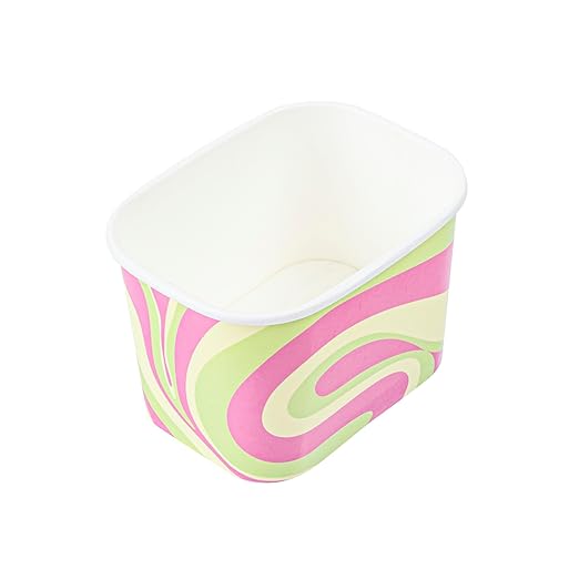 Coppetta 12 Ounce Dessert Cups, 50 Greaseproof Ice Cream Cups - Lids Sold Separately, For Hot And Cold Foods, Pastel Groove Paper Yogurt Bowls, Disposable, Sturdy - Restaurantware