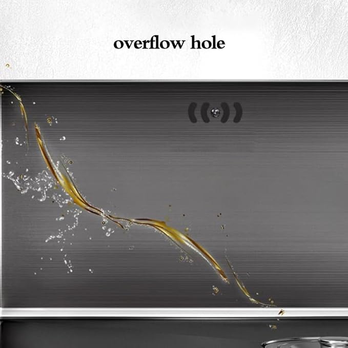 Single Bowl Practical and Durable Small Sink for Hotel Coffee Shop Bar Stainless Steel Single Bowl Sink Kitchen Sink for Small Apartment with Faucet (Black 38 * 30cm)