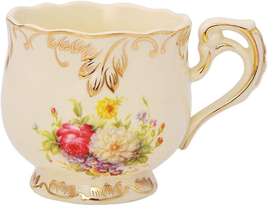 Latte Mug Porcelain Tea Cup Saucer Spoon Set Elegant Light Luxury Espresso Coffee Cups Style Beatiful Gift 250ML/8.5 Ounce for Any Kitchen (Color : 1) (1)