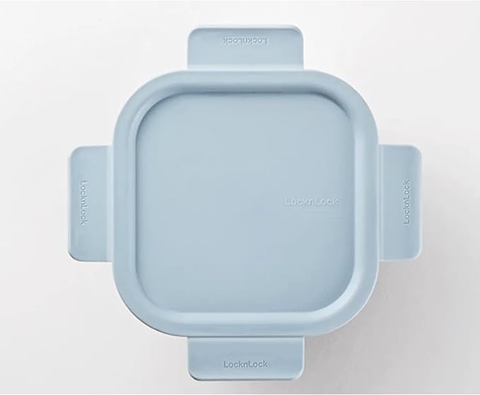 LocknLock LNG214S4M The Clear Heat-Resistant Borosilicate Glass Food Storage Set, 8-Piece (4 Containers + 4 Lids) - Mint