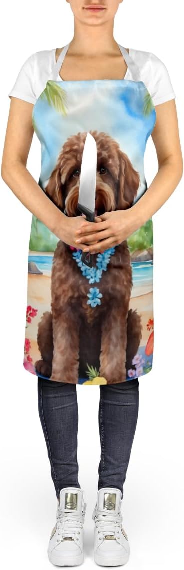 Caroline's Treasures Labradoodle Luau Apron Cooking Kitchen Server Baking Crafts Gardening for Adult Women Men, Unisex, Large, Multicolor