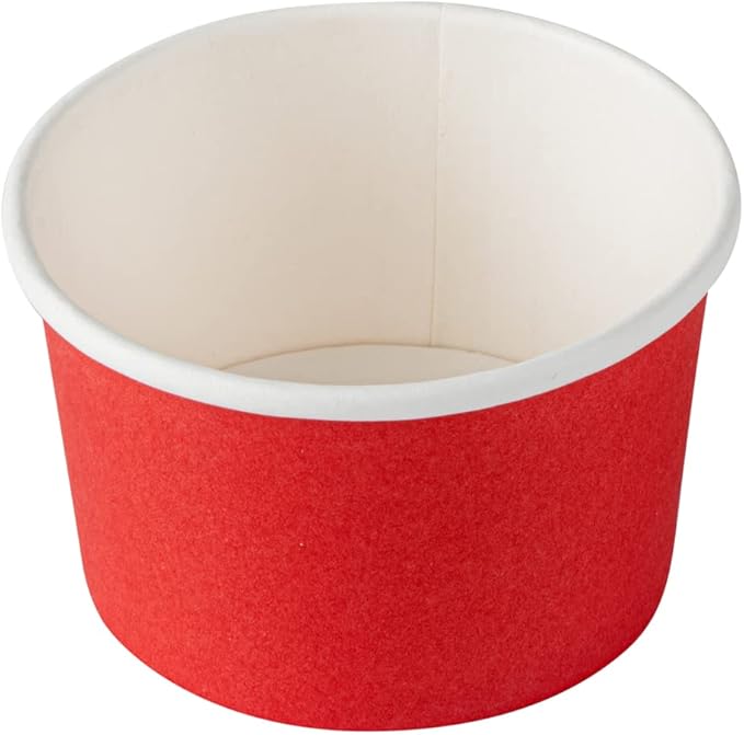 Coppetta 3-Ounce Dessert Cups, 200 Disposable Ice Cream Cups - Lids Sold Separately, Heavy-Duty, Red Paper Frozen Yogurt Bowls, For Hot And Cold Foods, Perfect For Gelato Or Mousse - Restaurantware