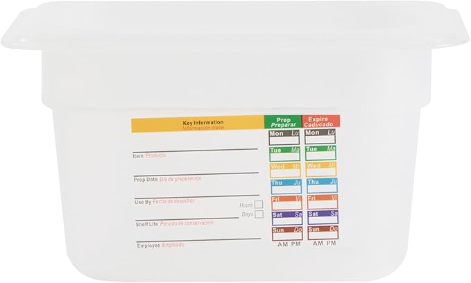 Restaurantware Food Storage Container 10 Pack of 6.8 x 4.2 x 3.9 Inches Plastic Stackable Storage Box White Reusable Label Container Dishwasher Safe For Restaurants And Kitchens