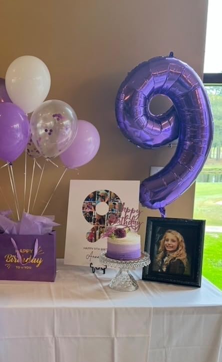 Number 19 Balloons, Happy Birthday Decoration for 19th, Purple Balloon Numbers 40 Inch for 19 91 Girls Boys Women Men Engagement, Bridal Shower Party
