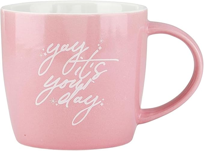 Slant Collections Birthday Gifts Coffee Mug Mini Crown and Cupcake Topper Gift Set, 3-Piece, Yay It's Your Day