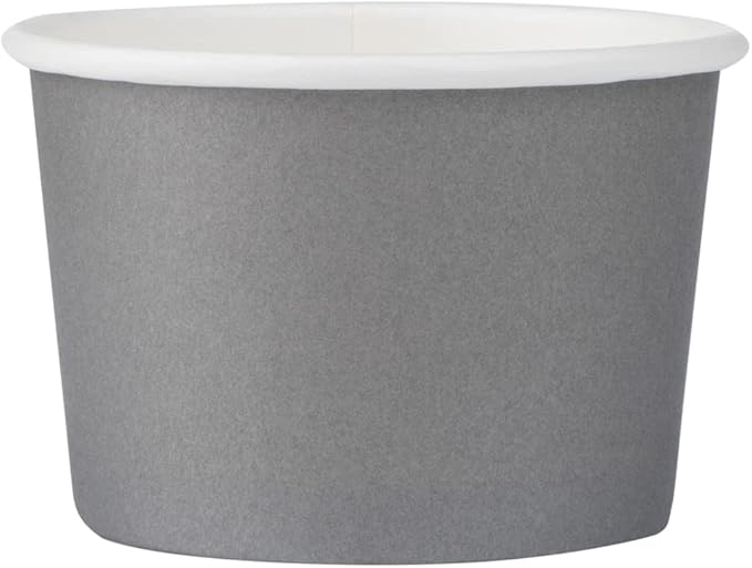 Coppetta 4 Ounce Dessert Cups, 200 Disposable Ice Cream Cups - Lids Sold Separately, Heavy-Duty, Gray Paper Frozen Yogurt Bowls, For Hot And Cold Foods, Perfect For Gelato Or Mousse - Restaurantware
