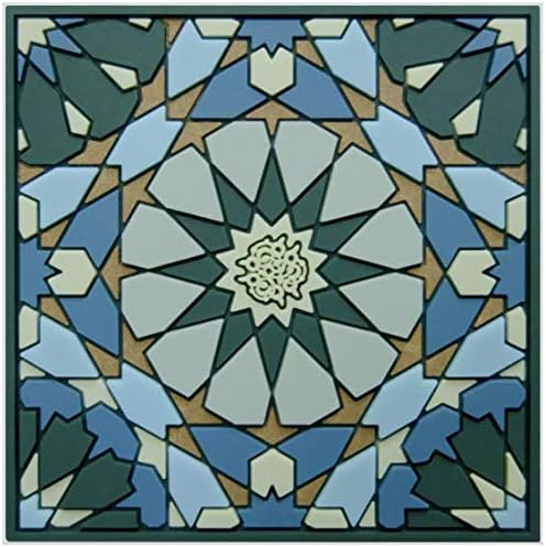 Images d'Orient Coaster Andalusia 9x9cm PVC 50g Washable Shatterproof Heat Resistant Compatible with Most Cookware